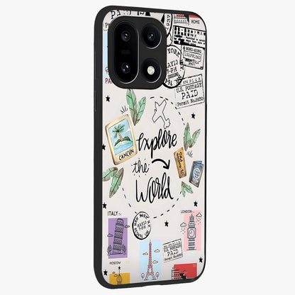Adventure Awaits Art Glass Case for 1+15 side perspective highlighting motivational travel graphic details