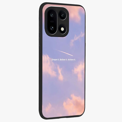 Aesthetic Clouds Dream Glass Case for 1+15 side perspective highlighting smooth edges and dreamy cloud details