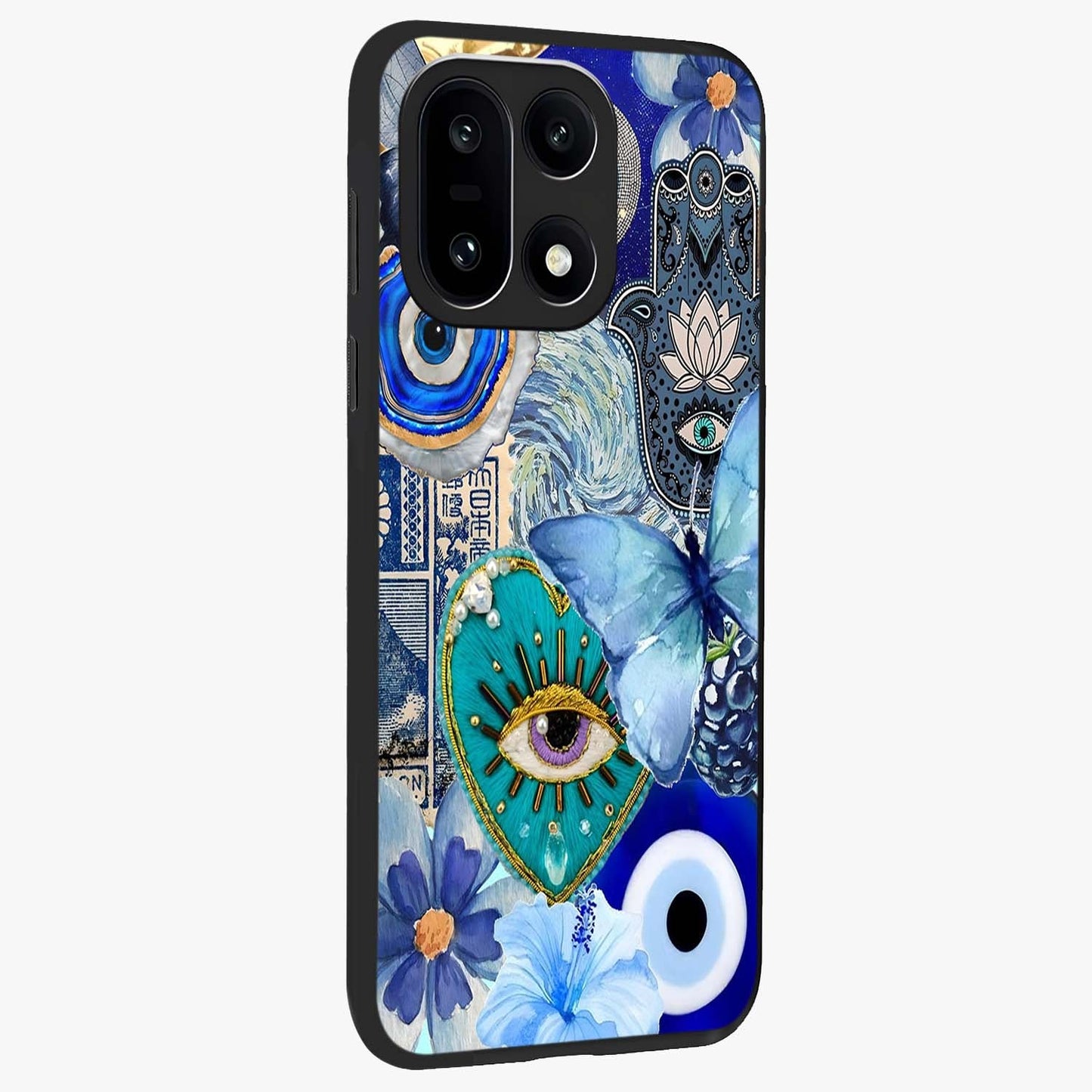 Audrey Zivan Glass Case for 1+15 side perspective highlighting sleek build and premium print detailing