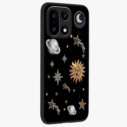 Beaded Cosmic Dreams Glass Case for 1+15 side perspective highlighting intricate beaded cosmic textures