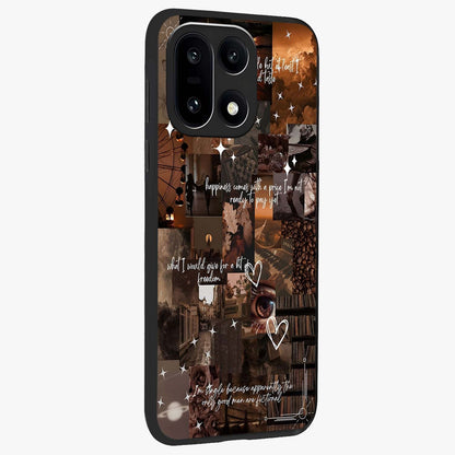 Bittersweet Aesthetic Chaos Glass Case for 1+15 side perspective highlighting vibrant textures and premium detailing