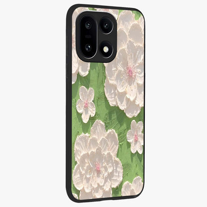 Blossom Meadow Dreams Glass Case for 1+15 side perspective highlighting serene floral design and smooth edges
