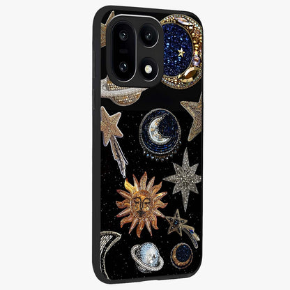 Celestial Gem Constellations Glass Case for 1+15 side perspective highlighting intricate star patterns and premium build