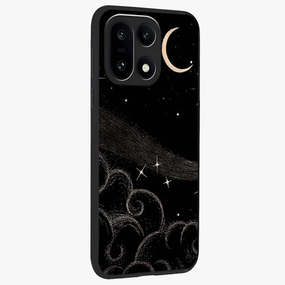 Celestial Midnight Veil Glass Case for 1+15 side perspective highlighting rich night tones and sleek premium edges
