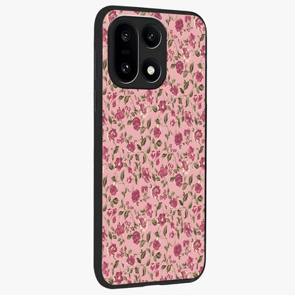 Charming Pink Floral Glass Case for 1+15 side perspective highlighting subtle floral textures and smooth edges