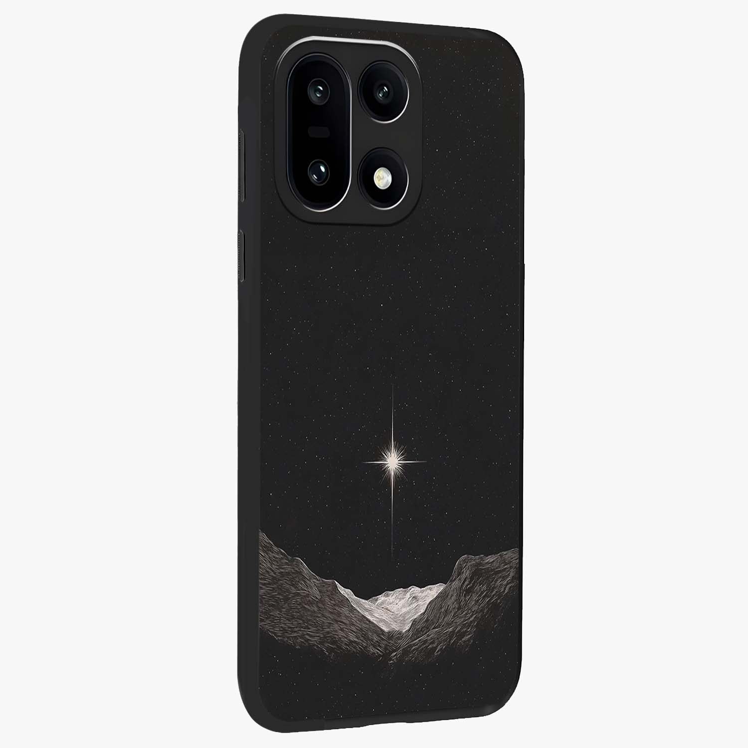 Cosmic Dream Night Glass Case for 1+15 side perspective highlighting vibrant star detailing and premium build