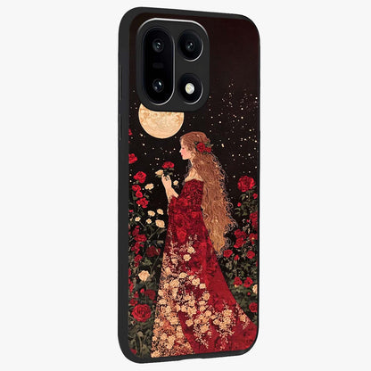 Crimson Dreams Glass Case for 1+15 side perspective highlighting vibrant tones and premium edge detailing