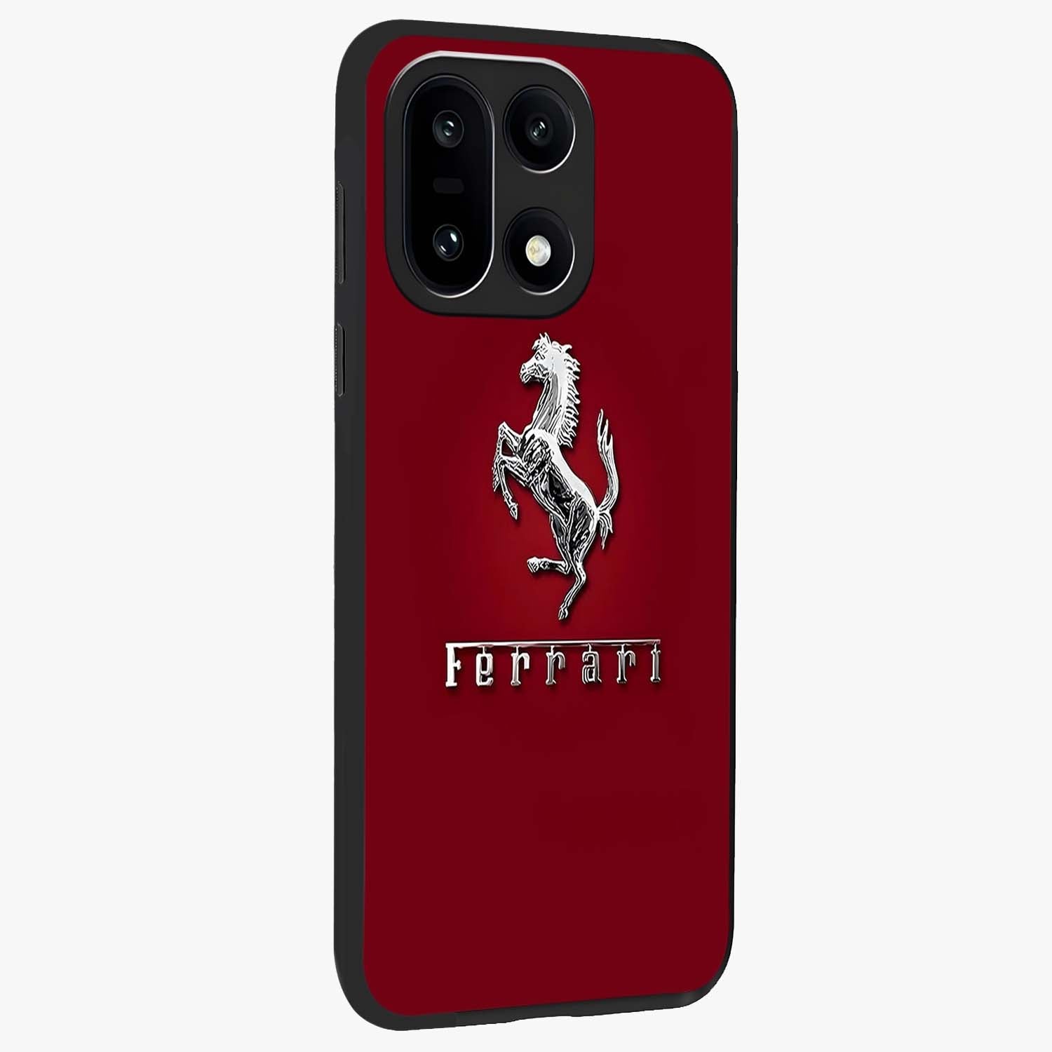 Crimson Stallion Prestige Glass Case for 1+15 side perspective highlighting refined textures and sleek premium build