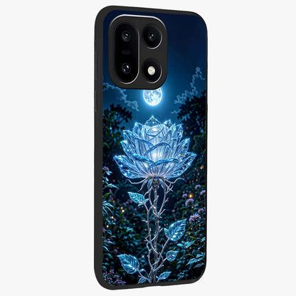 Crystal Moon Lotus Glass Case for 1+15 side perspective highlighting soft celestial tones and premium edge finish
