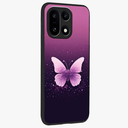Cute Starry Butterfly Glass Case for 1+15 side perspective highlighting glowing star details and sleek edge finish