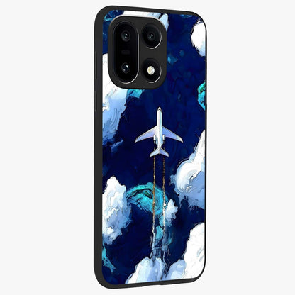 Dark Airplane Glass Case for 1+15 side perspective highlighting sleek aviation detailing and premium build