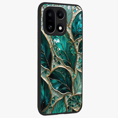Emerald Leaf Glass Case for 1+15 side perspective highlighting refined leaf textures and sleek build