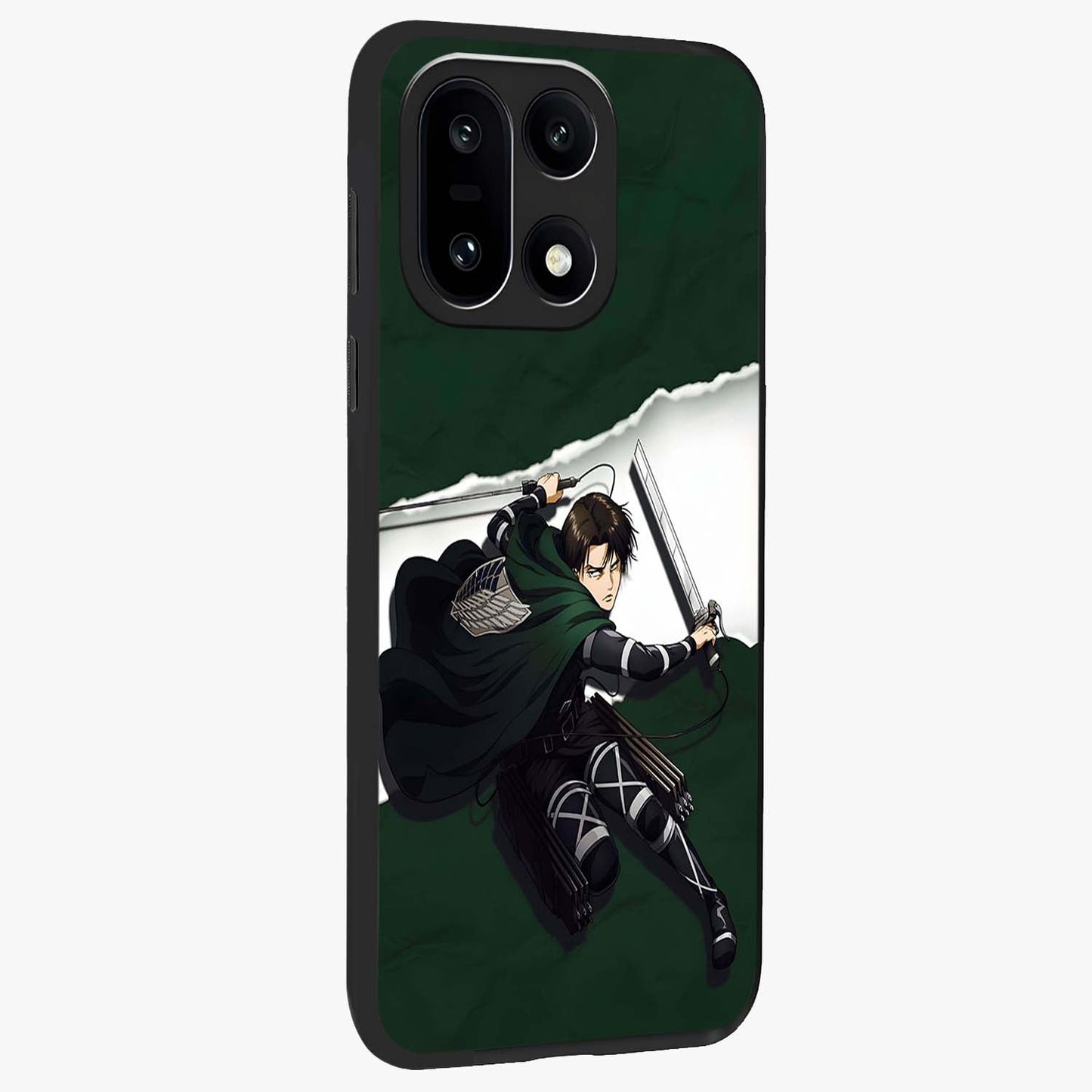 Emerald War Vanguard Glass Case for 1+15 side perspective highlighting dramatic textures and premium edges