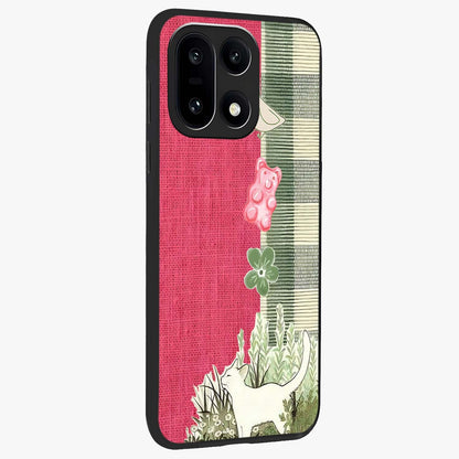 Fabric Patterns Glass Case for 1+15 side perspective highlighting woven texture design and smooth build