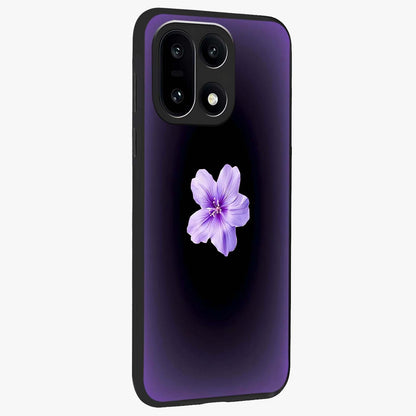Flower on Soft Violet Gradient Glass Case for 1+15 side perspective highlighting delicate bloom detailing and smooth edges