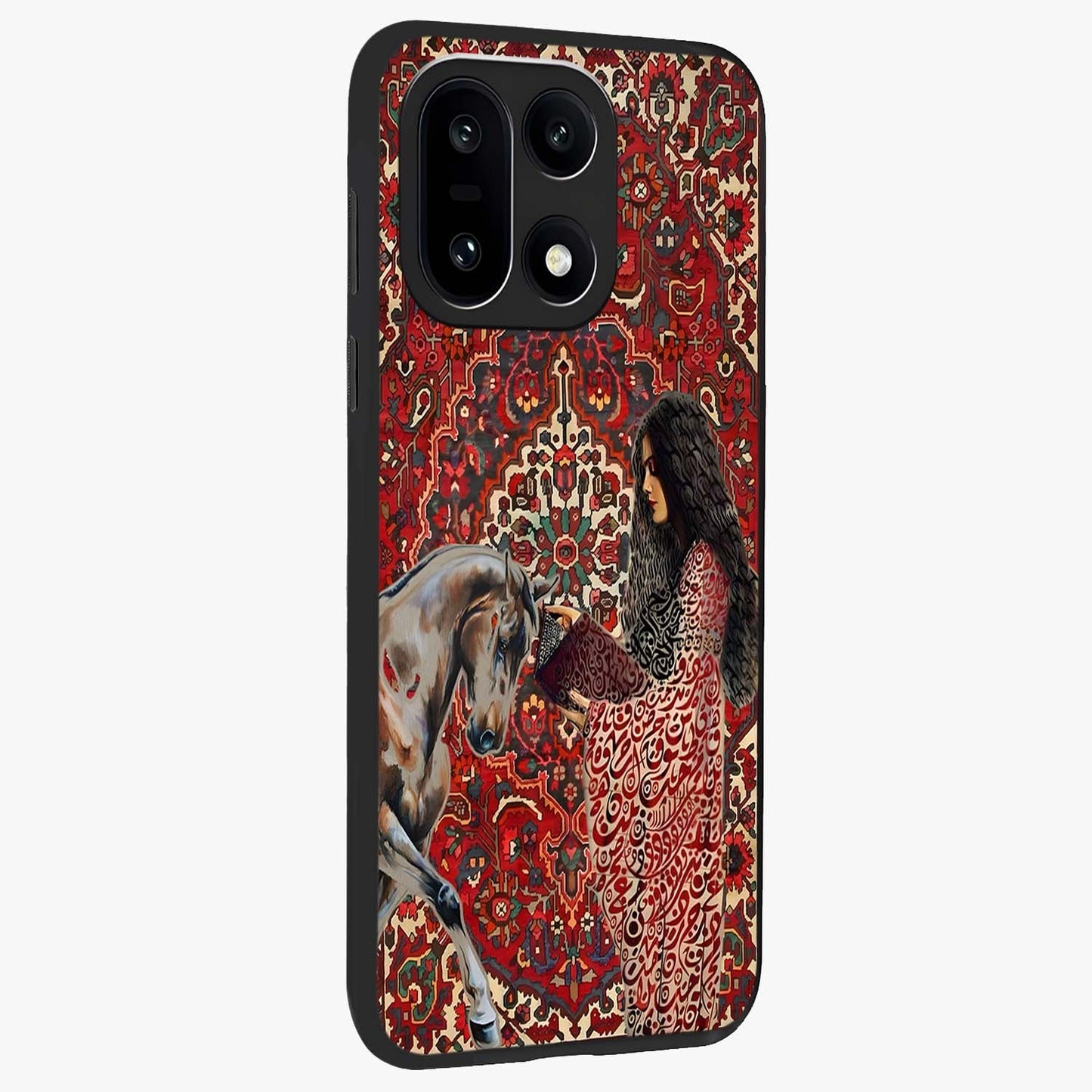 Girl With Horse Glass Case for 1+15 side perspective highlighting graceful equestrian detailing and smooth build
