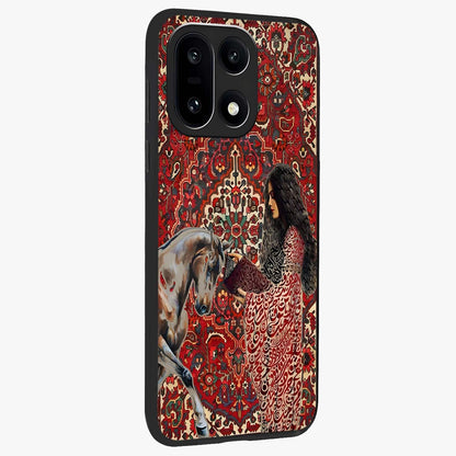 Girl With Horse Glass Case for 1+15 side perspective highlighting graceful equestrian detailing and smooth build