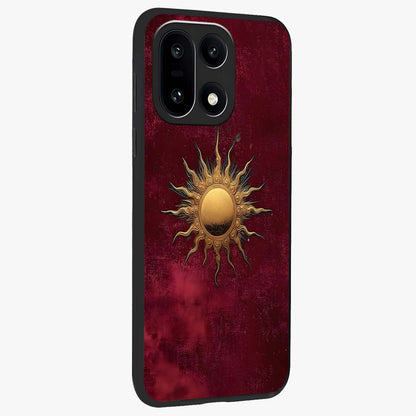 Gold Sun Blush Glass Case for 1+15 side perspective highlighting radiant textures and smooth premium build