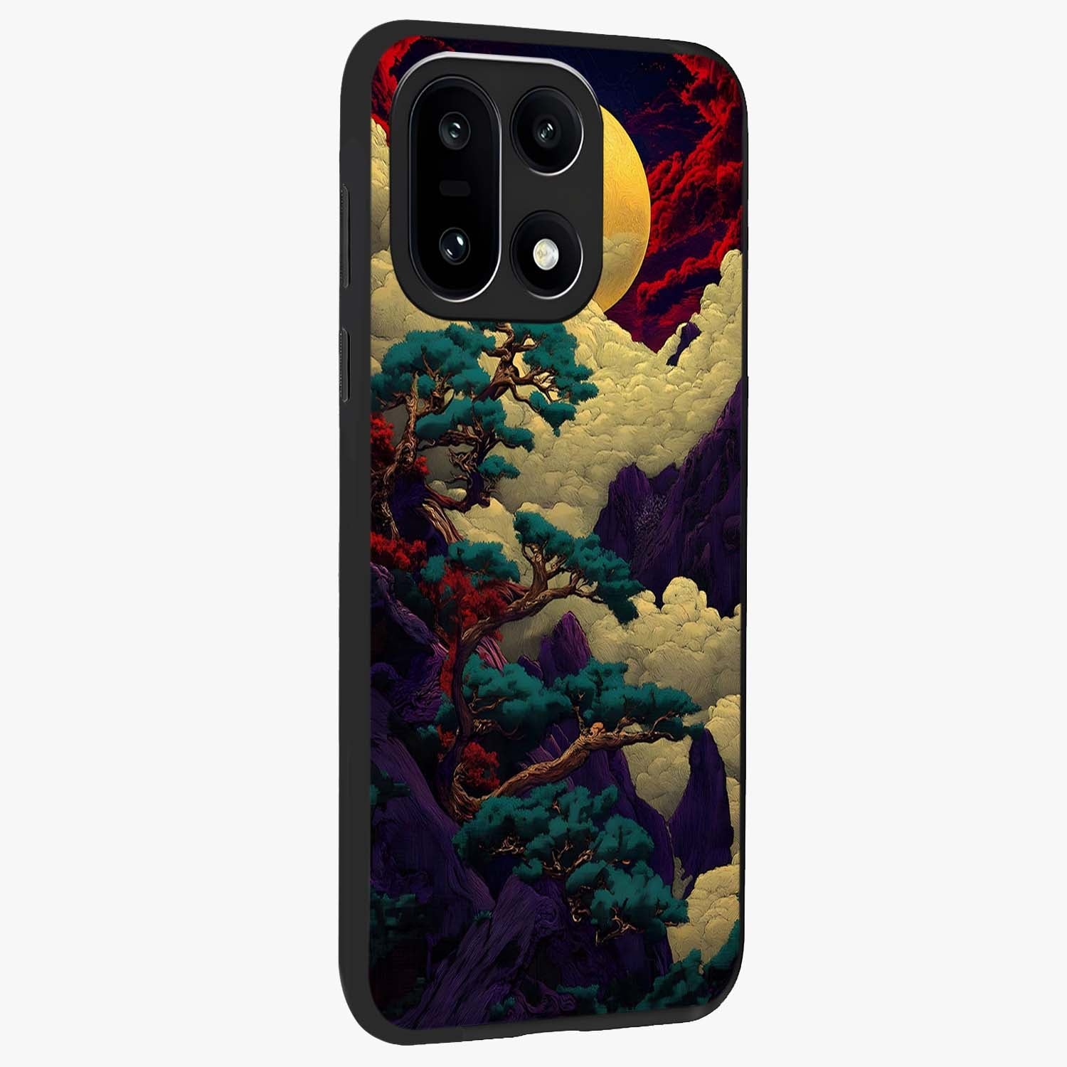 Golden Moon Horizon Glass Case for 1+15 side perspective highlighting smooth celestial detailing and sleek build