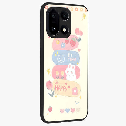 Happy Cute Bunny Glass Case for 1+15 side perspective highlighting charming character detailing and smooth build
