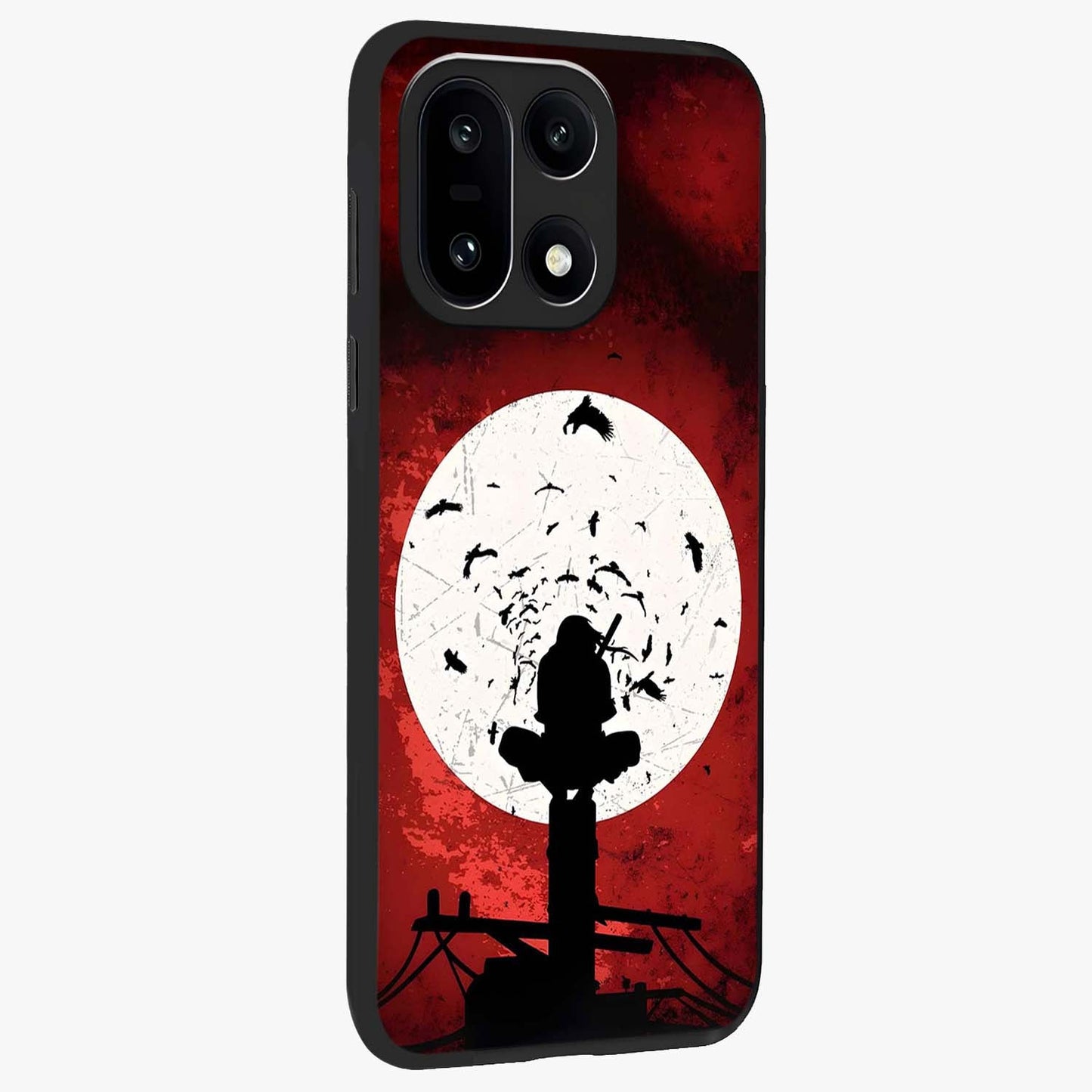Itachi Limited Edition Naruto Anime Case Glass Case for 1+15 side perspective highlighting sharp anime detailing and premium edges