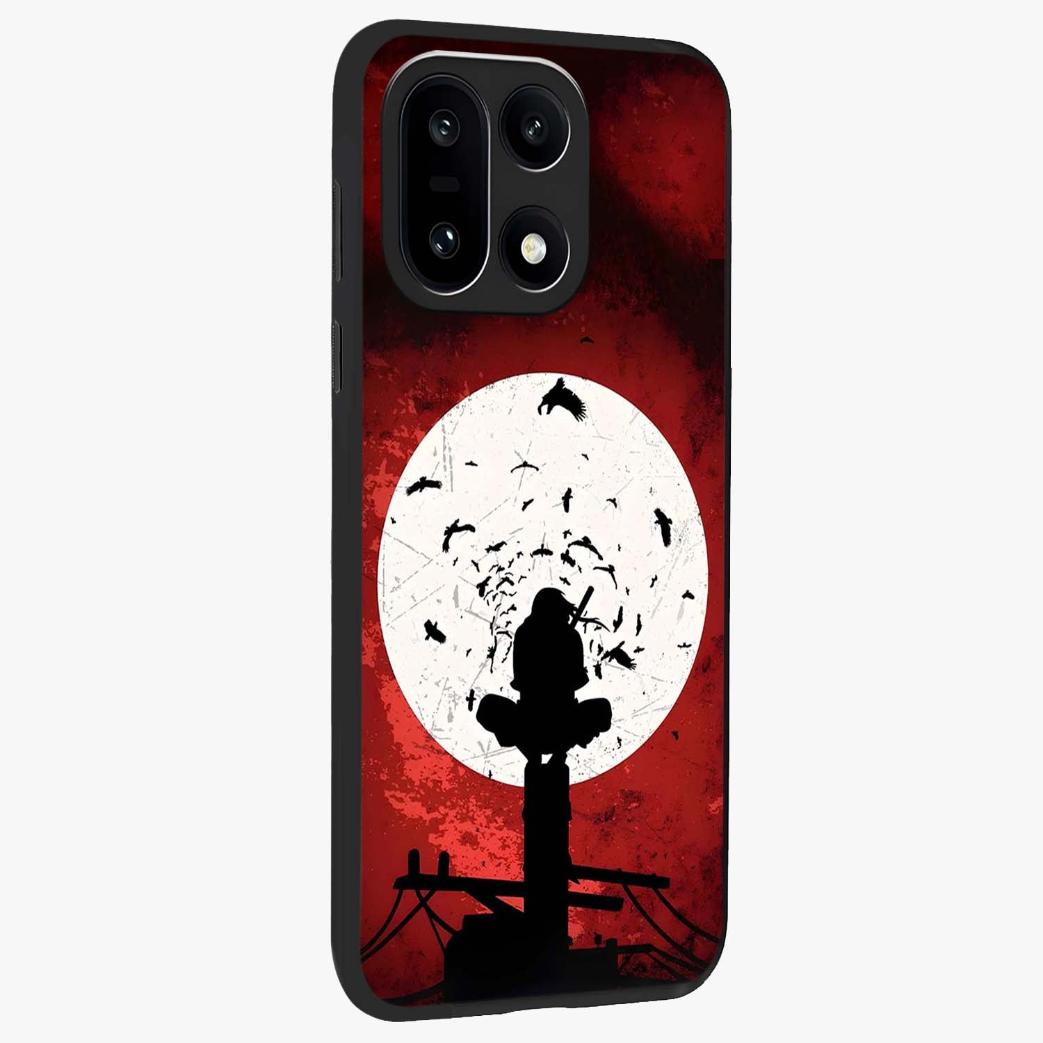 Itachi Limited Edition Naruto Anime Case Glass Case for 1+15 side perspective highlighting sharp anime detailing and premium edges