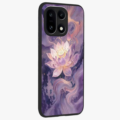 Lavender Lotus Muse Glass Case for 1+15 side perspective highlighting serene lotus textures and premium edges