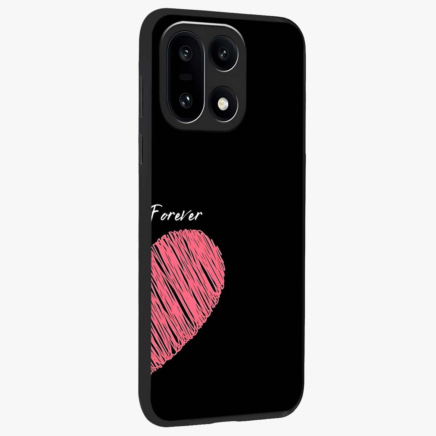 Love Forever Together Right Glass Case for 1+15 side perspective highlighting sweet illustration textures and premium edges