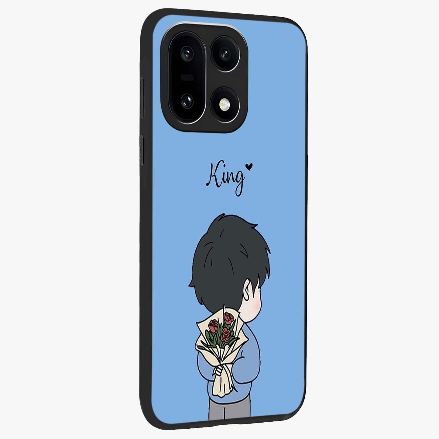 Love in My Hands Glass Case for 1+15 side perspective highlighting delicate detailing and sleek premium build