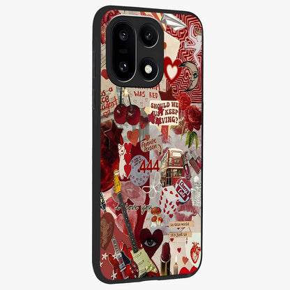 Lover’S Red Chaos Glass Case for 1+15 side perspective highlighting edgy detailing and premium build