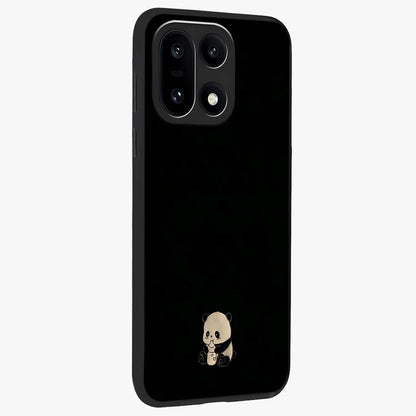 Midnight Panda Love Glass Case for 1+15 side perspective highlighting charming illustration details and premium build