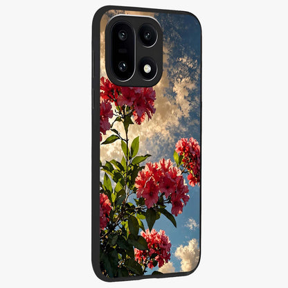 Moonlit Blossom Charm Glass Case for 1+15 side perspective highlighting refined floral textures and premium edges