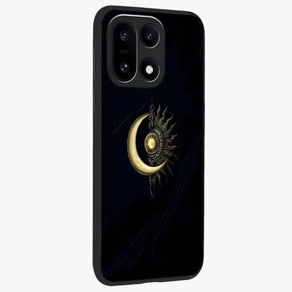 Mystic Lunar Flame Glass Case for 1+15 side perspective highlighting intense flame textures and premium build