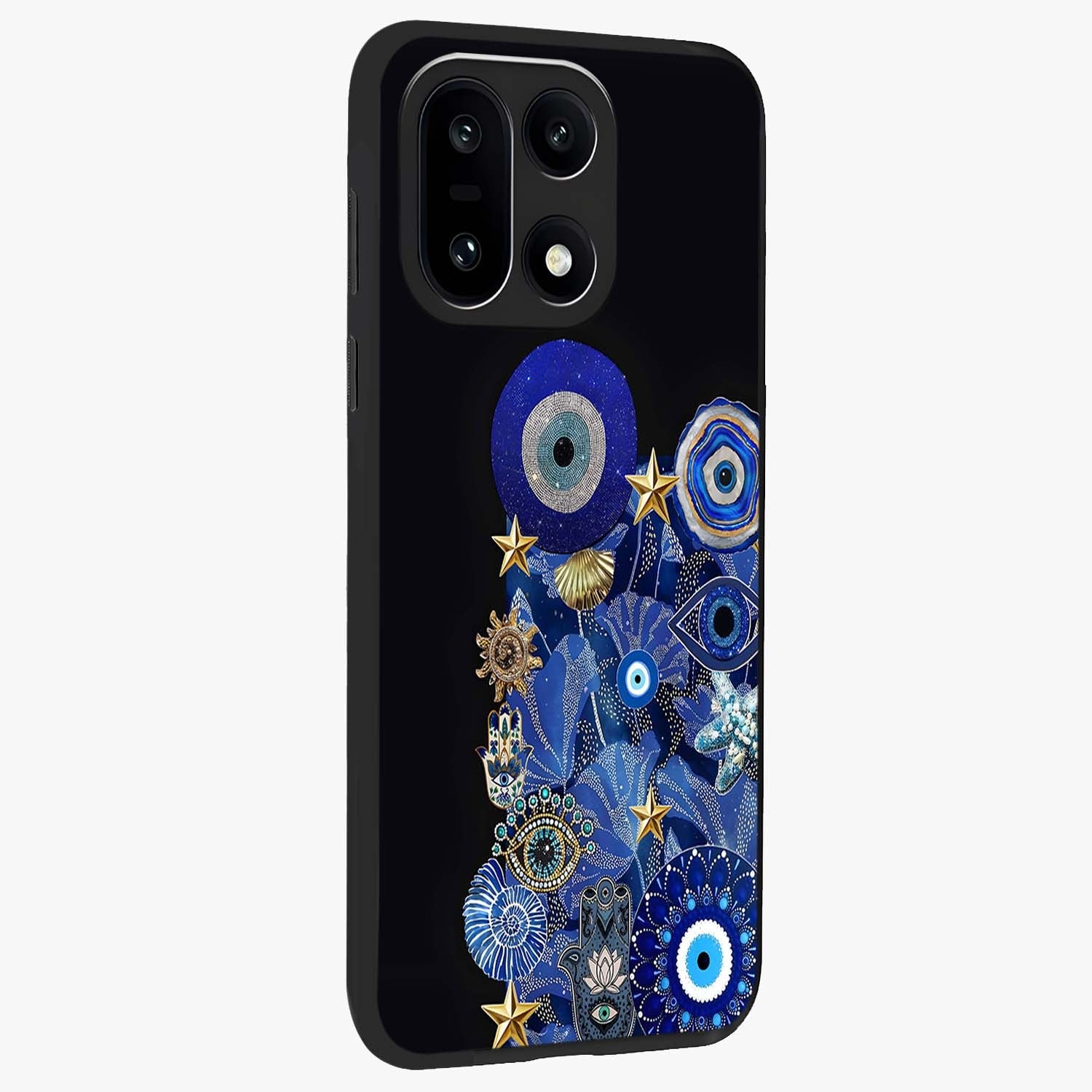 Mystic Ocean Eye Glass Case for 1+15 side perspective highlighting intricate eye textures and sleek edges