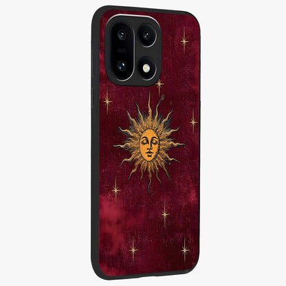 Mystic Solar Glow Glass Case for 1+15 side perspective highlighting luminous detailing and premium edges