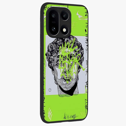 Neo Graffiti Rebellion Glass Case for 1+15 side perspective highlighting vibrant street textures and premium edges