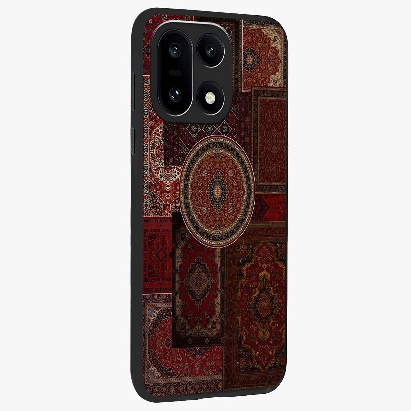 Persian Heritage Collage Glass Case for 1+15 side perspective highlighting cultural textures and premium edges