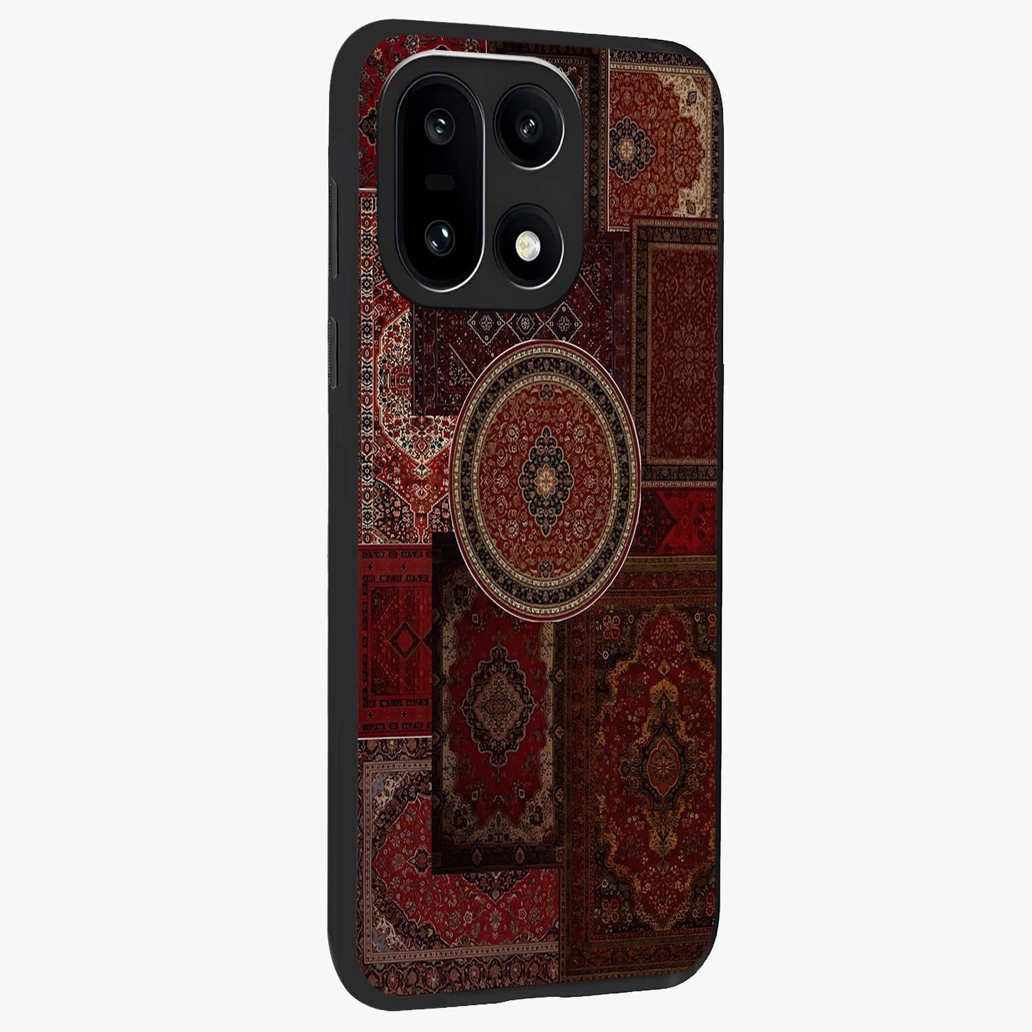 Persian Heritage Collage Glass Case for 1+15 side perspective highlighting cultural textures and premium edges
