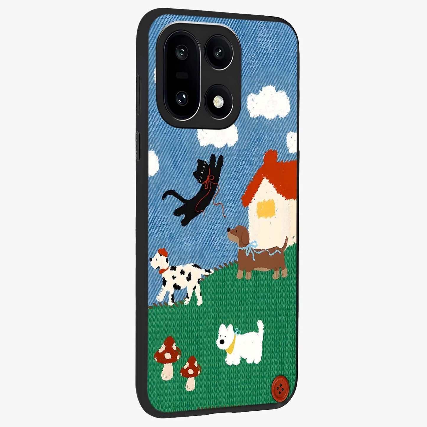 Pet Adventures Glass Case for 1+15 side perspective highlighting charming illustration textures and premium edges