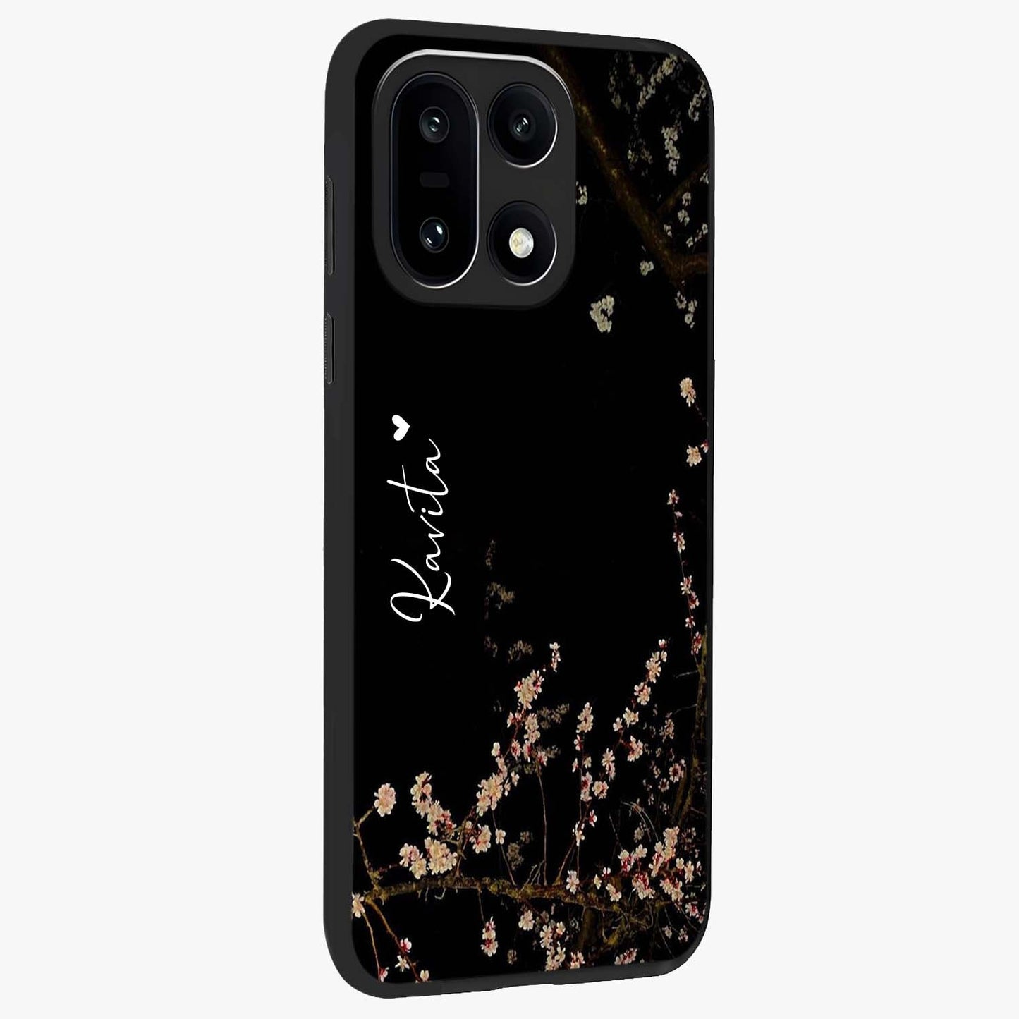 Petal Moon Light With Custom Name Glass Case for 1+15 side perspective highlighting custom typography and smooth premium build