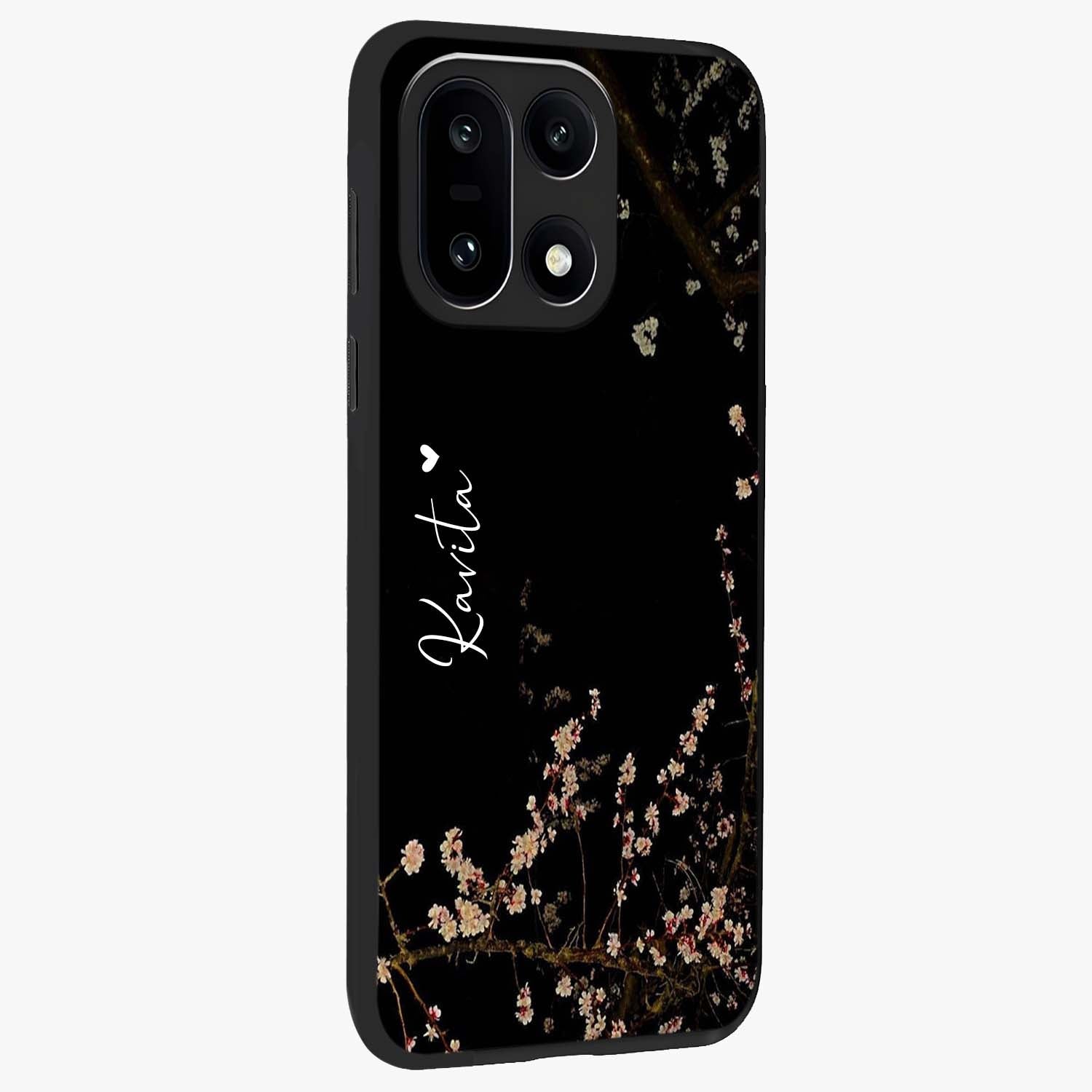 Petal Moon Light With Custom Name Glass Case for 1+15 side perspective highlighting custom typography and smooth premium build