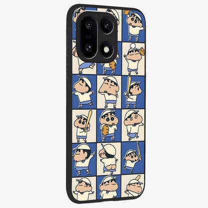 Playful Shin Swing Glass Case for 1+15 side perspective highlighting dynamic illustration textures and sleek build