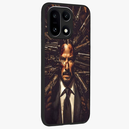 Relentless Shadow Assassin Glass Case for 1+15 side perspective highlighting sharp textures and sleek premium build