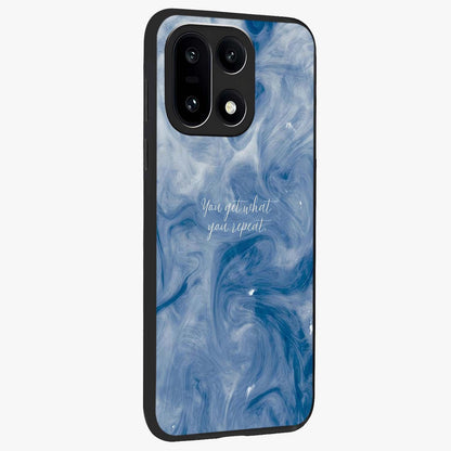 Repeat Your Destiny Glass Case for 1+15 side perspective highlighting strong text textures and premium edges