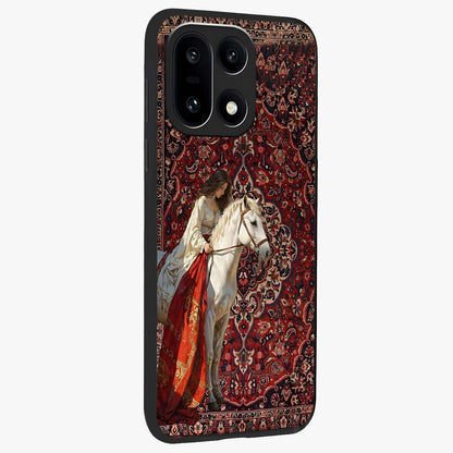 Royal Rider Tapestry Glass Case for 1+15 side perspective highlighting intricate textures and premium edges