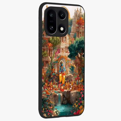 Sacred Sunlight Gods Glass Case for 1+15 side perspective highlighting intricate spiritual detailing and smooth build