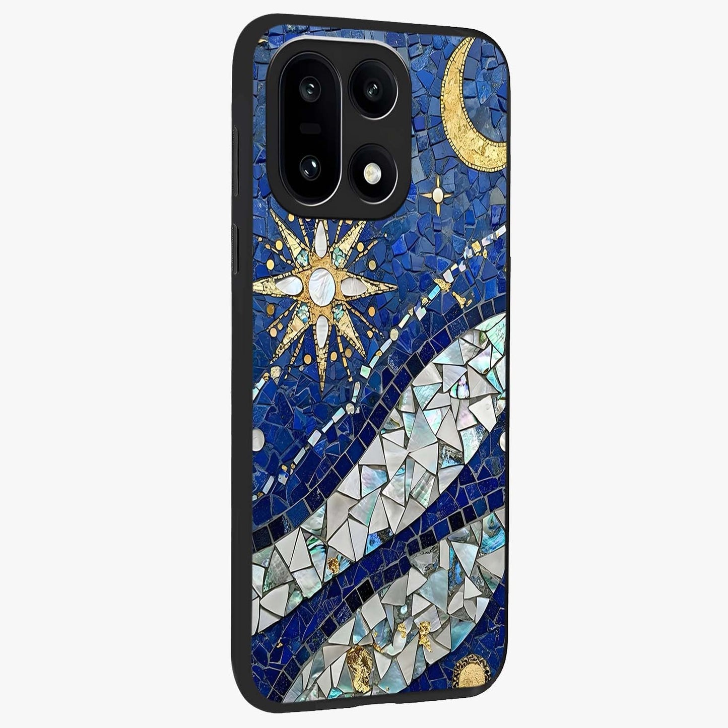 Serene Crane Flight Glass Case for 1+15 side perspective highlighting delicate feather textures and premium edges