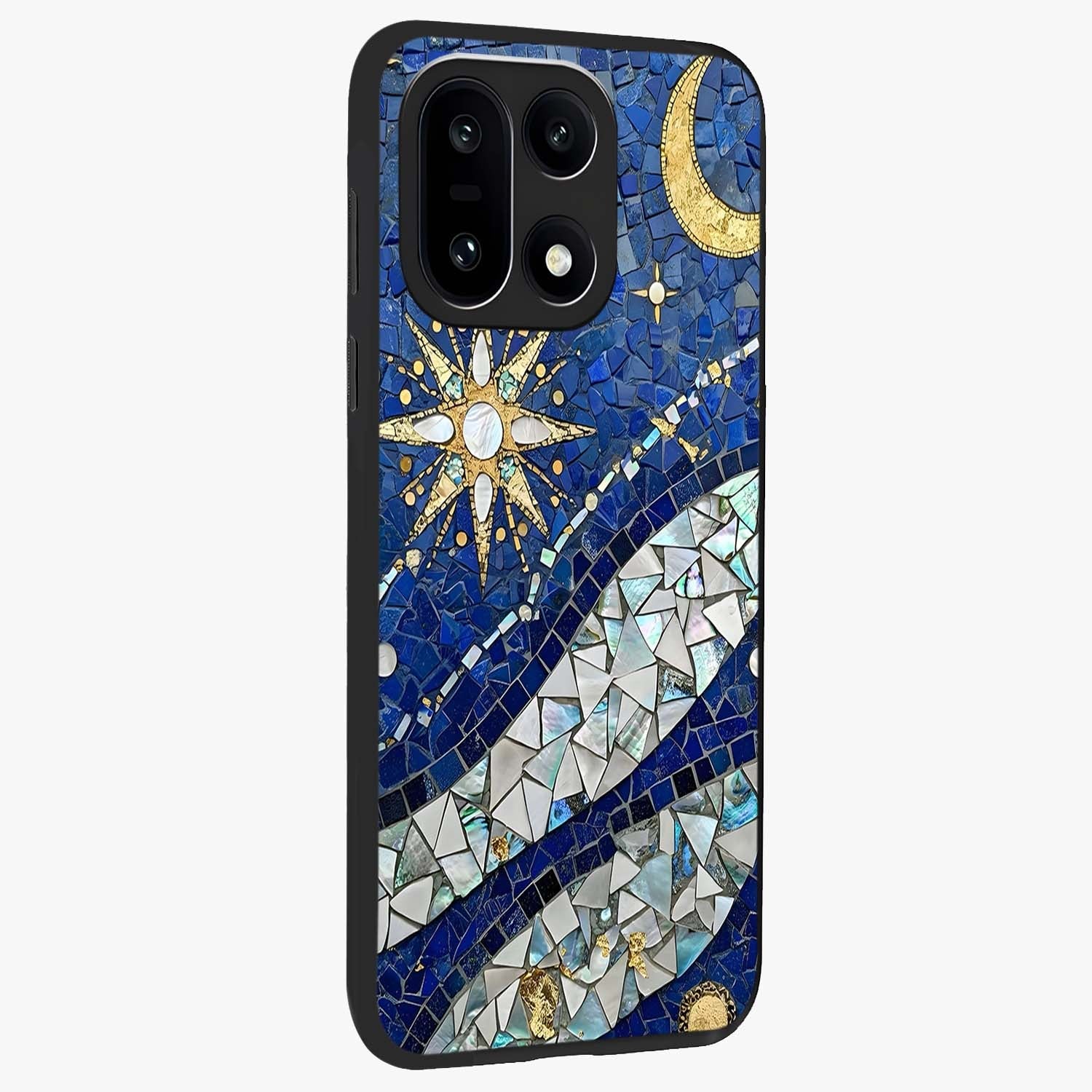 Serene Crane Flight Glass Case for 1+15 side perspective highlighting delicate feather textures and premium edges