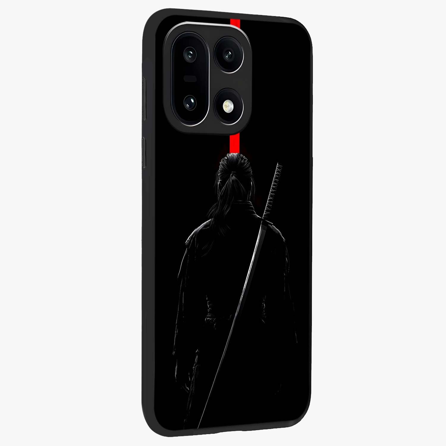 Silent Blade Resolve Glass Case for 1+15 side perspective highlighting sharp textures and sleek premium build
