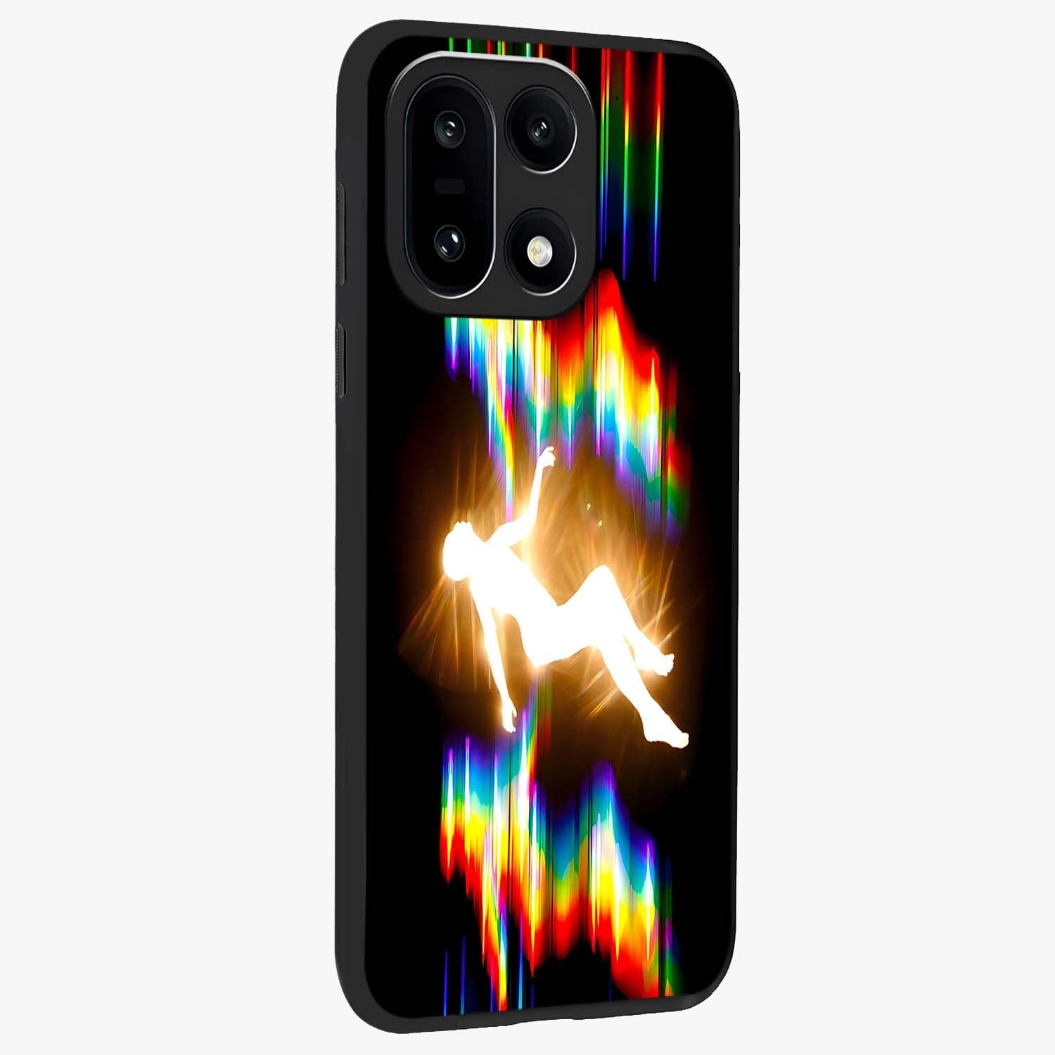 Soul in Spectrum Glass Case for 1+15 side perspective highlighting bold textures and smooth premium build